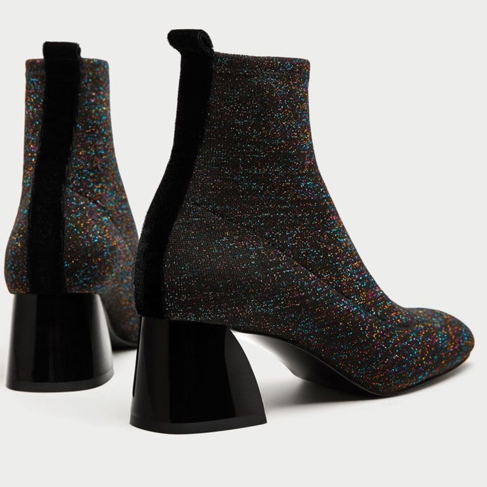Zara Sock-Style High Heeled Ankle Boot